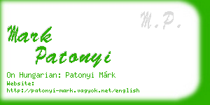 mark patonyi business card